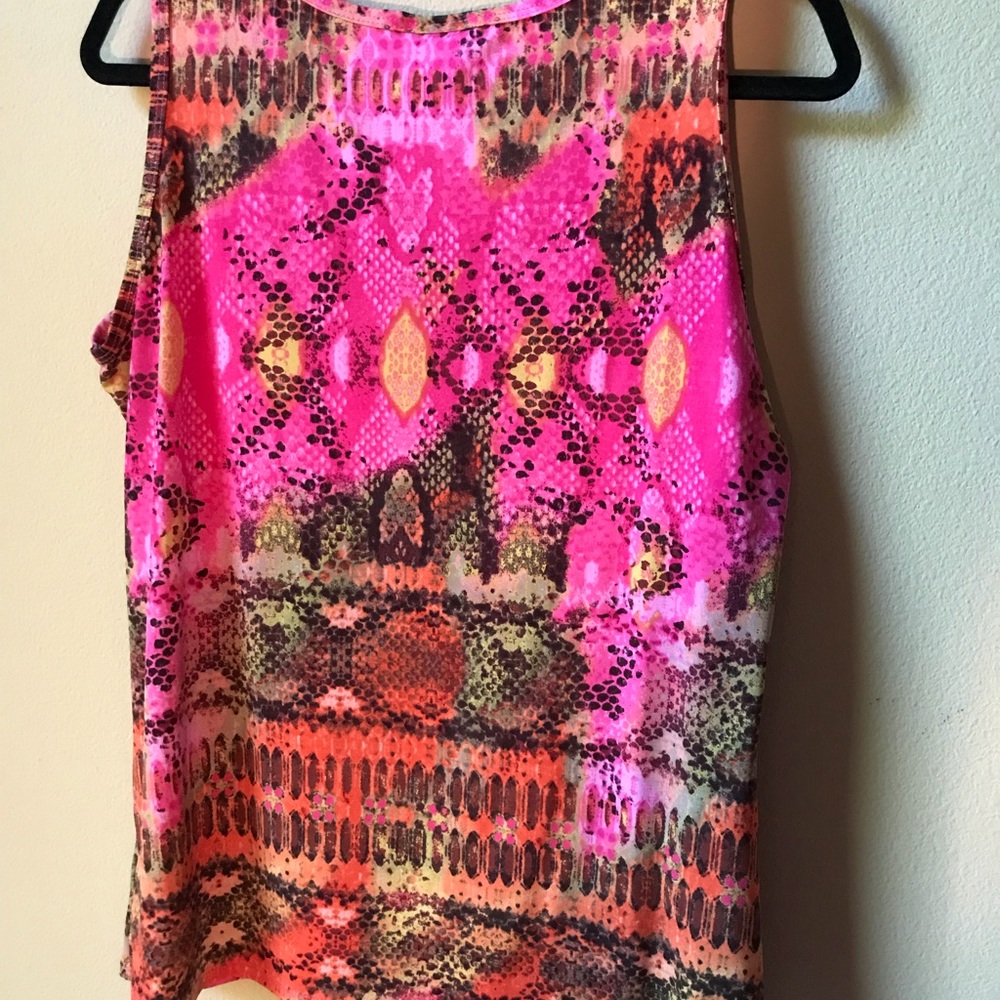 DRESS BARN LAYERED TANK- pop of color Large Lg - Picture 4 of 6
